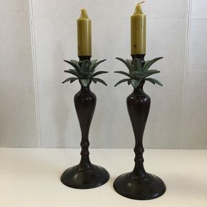 Heavy Tropical Leaf Candle Holder